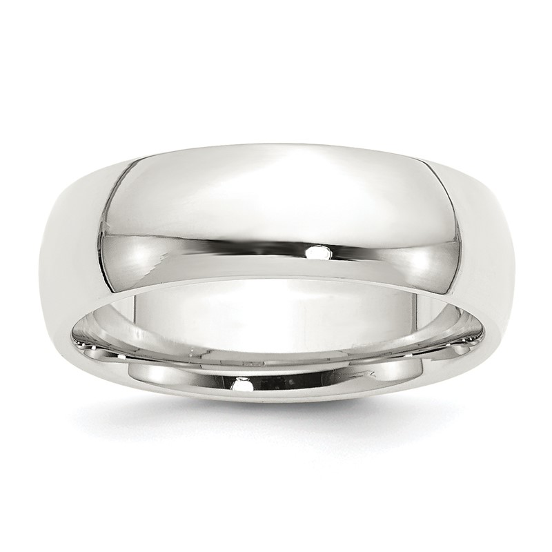 Zales Men's 6.0mm Polished Comfort Fit Wedding Band in Sterling Silver
