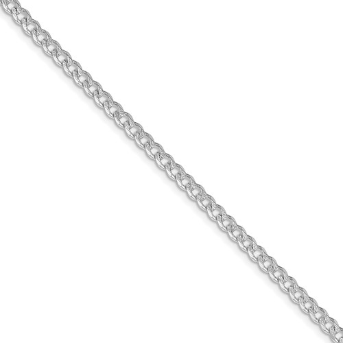 Sterling Silver Rhodium-plated 3.8mm Pavé Curb Chain