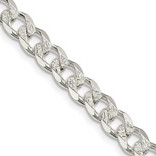 Image of Sterling Silver 7mm Pavé Curb Chain