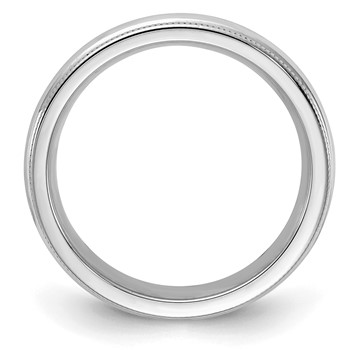 Sterling Silver Rhodium-plated 4mm Comfort Fit Milgrain Size 4 Band — alternate view