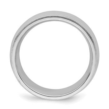 Sterling Silver Rhodium-plated 7mm Comfort Fit Milgrain Size 4 Band — alternate view