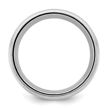 Sterling Silver Rhodium-plated 9mm Comfort Fit Milgrain Size 4 Band — alternate view