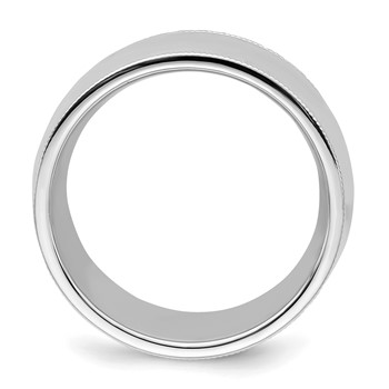 Sterling Silver Rhodium-plated 10mm Comfort Fit Milgrain Size 4 Band — alternate view