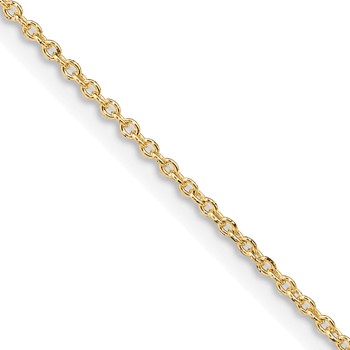 Sterling Silver 1.25mm Cable Chain w .25mic Gold Plate