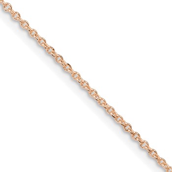 Sterling Silver 1.25mm Cable Chain Rose Gold Plated