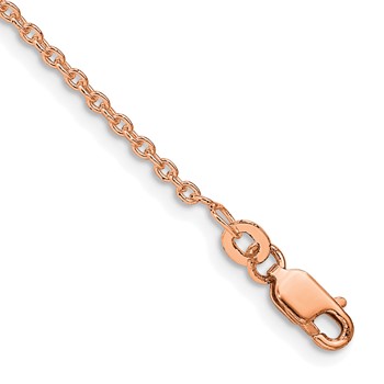 Pink Gold-plated Sterling Silver 1.95mm Cable Chain