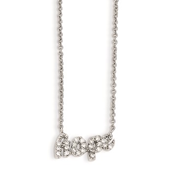 Cheryl M Sterling Silver CZ HOPE 18in. Necklace