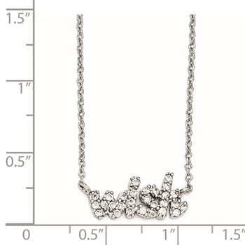 Cheryl M Sterling Silver CZ WISH 18in. Necklace — alternate view