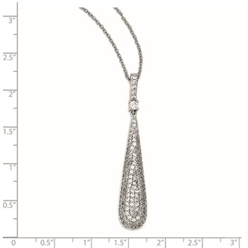 Cheryl M Sterling Silver CZ Dangle 18in Necklace — alternate view