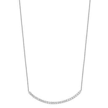 Cheryl M Sterling Silver Rhodium-plated Brilliant-cut CZ Curved Bar 18 Inch Necklace — alternate view