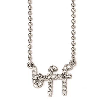 Cheryl M Sterling Silver CZ BFF 18in. Necklace