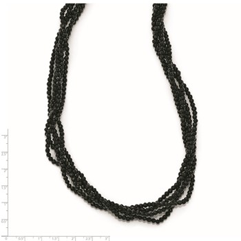 Cheryl M Sterling Silver CZ and Onyx Slip on Necklace — alternate view