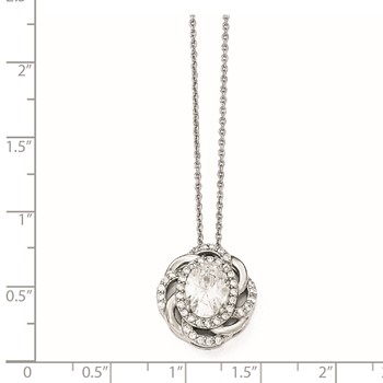 Cheryl M Sterling Silver CZ 18in Necklace — alternate view