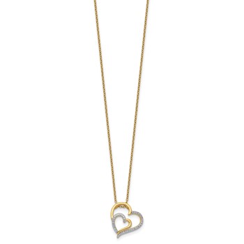Cheryl M Sterling Silver Gold-plated Brilliant-cut CZ Fancy Double Heart 18 Inch Necklace — alternate view