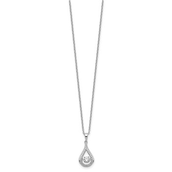 Cheryl M Sterling Silver Rhodium-plated Brilliant-cut Vibrant CZ Teardrop 18 Inch Necklace — alternate view