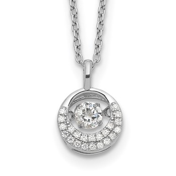 Cheryl M Sterling Silver Rhodium-plated Brilliant-cut Vibrant CZ Circle 18 Inch Necklace