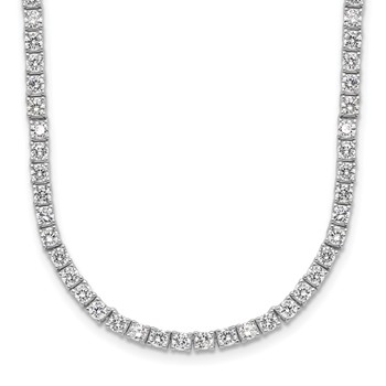 Cheryl M Sterling Silver Rhodium-plated Brilliant-cut CZ 18 Inch Necklace