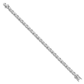 Cheryl M Sterling Silver Rhodium-plated Fancy Brilliant-cut and Marquise-cut CZ 7.25 Inch Bracelet — alternate view