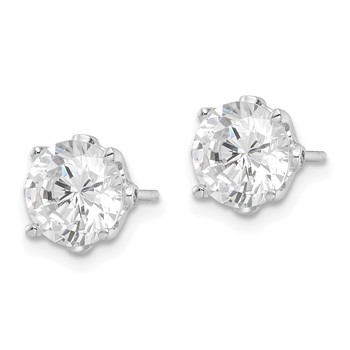 Cheryl M Sterling Silver Rhodium-plated Brilliant-cut CZ Stud Post Earrings — alternate view