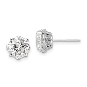 Cheryl M Sterling Silver Rhodium-plated Brilliant-cut CZ Stud Post Earrings