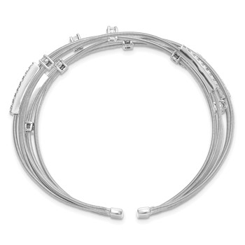 Cheryl M Sterling Silver Rhodium-plated Brilliant-cut CZ Flexible Bangle — alternate view