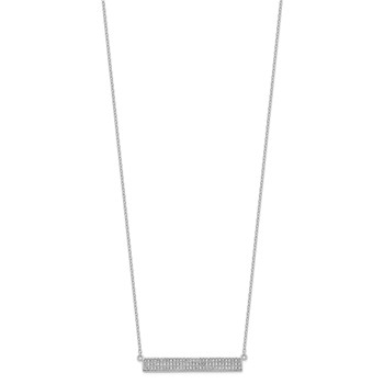 Cheryl M Sterling Silver Rhodium-plated Brilliant-cut CZ Bar 17.5 Inch Necklace with 1.5 Inch Extender — alternate view