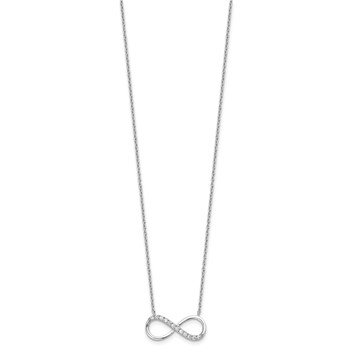 Cheryl M Sterling Silver Rhodium-plated Brilliant-cut CZ Infinity 18 Inch Necklace — alternate view