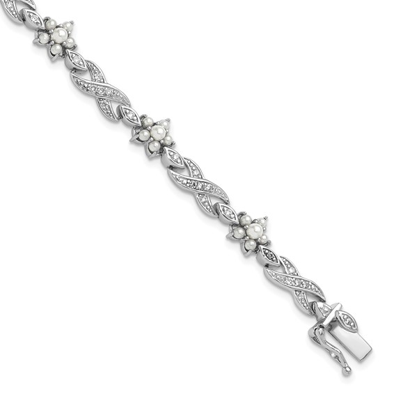 Pearl-fect Charm Bracelet-CE84077-M