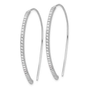 Cheryl M Sterling Silver Rhodium-plated Brilliant-cut CZ Threader Earrings — alternate view
