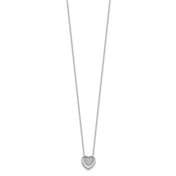 Cheryl M Sterling Silver Rhodium-plated Brilliant-cut CZ Double Heart 18 Inch Necklace — alternate view