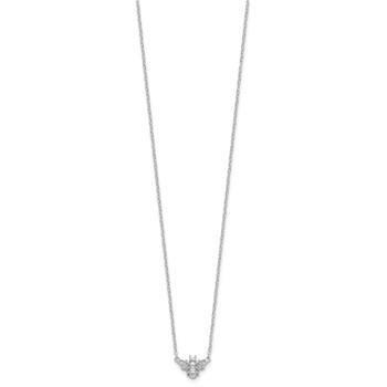 Cheryl M Sterling Silver Rhodium-plated Brilliant-cut CZ Bee 18 Inch Necklace — alternate view