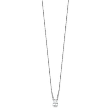 Cheryl M Sterling Silver Rhodium-plated Brilliant-cut CZ Pear Shaped 18 Inch Necklace — alternate view