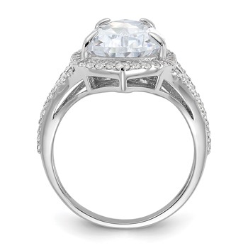 Cheryl M Sterling Silver Rhodium-plated Brilliant-cut CZ Fancy Teardrop Ring — alternate view