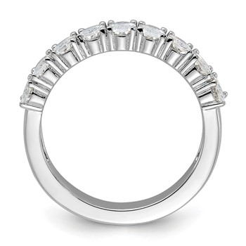 Cheryl M Sterling Silver Rhodium-plated Brilliant-cut Oval CZ 9-Stone Ring — alternate view