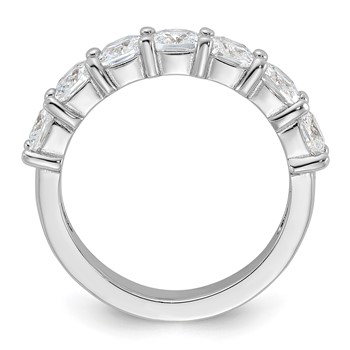 Cheryl M Sterling Silver Rhodium-plated Cushion-cut CZ 7 Stone Ring — alternate view