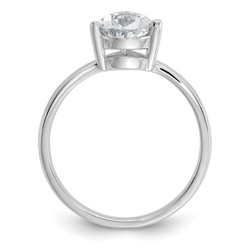 Cheryl M Sterling Silver Rhodium-plated Polished Pear CZ Ring — alternate view