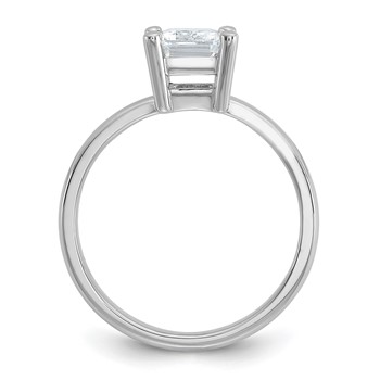 Cheryl M Sterling Silver Rhodium-plated Polished Emerald-cut CZ Ring — alternate view