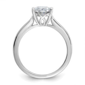 Cheryl M Sterling Silver Rhodium-plated Polished Oval CZ Ring — alternate view