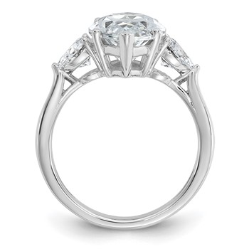 Cheryl M Sterling Silver Rhodium-plated Polished Fancy Marquise & Hearts CZ Ring — alternate view