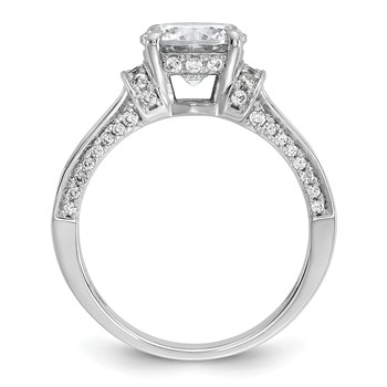 Cheryl M Sterling Silver Rhodium-plated Polished Fancy CZ Ring — alternate view