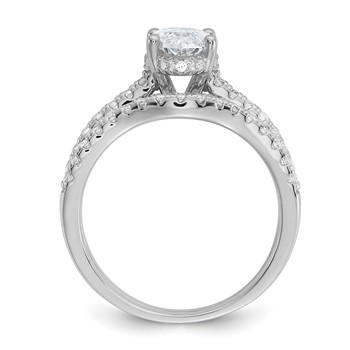 Cheryl M Sterling Silver Rhodium-plated Polished Marquise CZ with Two Bands Ring Set — alternate view