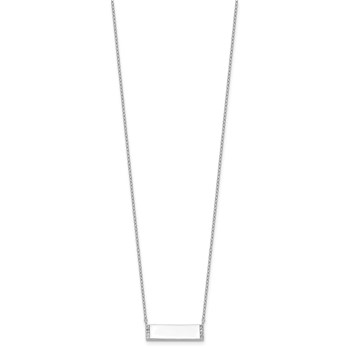 Cheryl M Sterling Silver Rhodium-plated Polished CZ Bar Necklace — alternate view