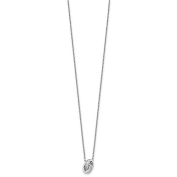 Cheryl M Sterling Silver Rhodium-plated Polished CZ Interlocking Circles 16 Inch with 2 Inch Extension Necklace — alternate view