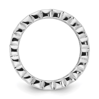 Cheryl M Sterling Silver Rhodium-plated Polished Oval CZ Eternity Ring — alternate view