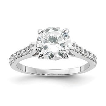 Cheryl M Sterling Silver Rhodium-plated Polished CZ Ring