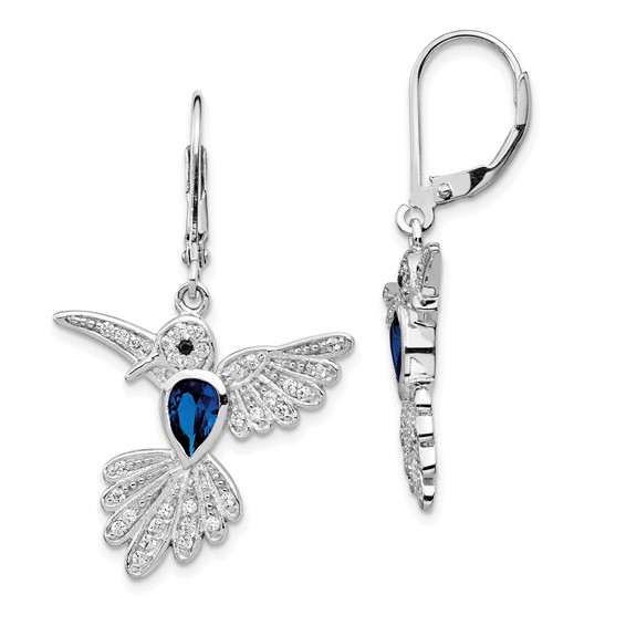 Cheryl M Sterling Silver Blue Hummingbird Leverback Earrings Cheryl M Sterling Silver Blue Hummingbird Leverback Earrings