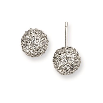Sterling Silver CZ Post Earrings
