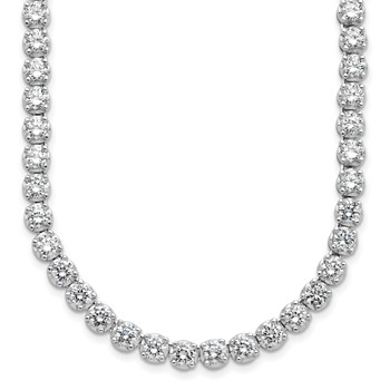 Cheryl M Sterling Silver Rhodium-plated Brilliant-cut CZ 18 Inch Necklace
