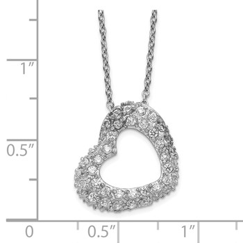 Cheryl M Sterling Silver CZ Heart Necklace — alternate view