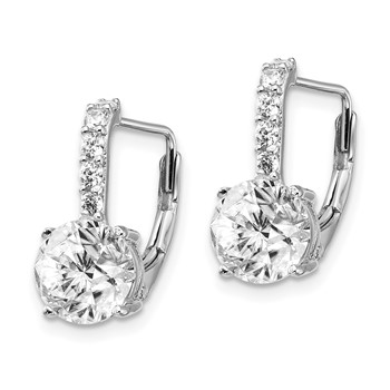 Cheryl M Sterling Silver Rhodium-plated Brilliant-cut CZ Leverback Earrings — alternate view